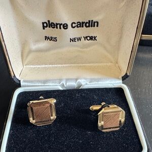 Pierre Cardin Gold and Rose-Tone Square Cufflinks